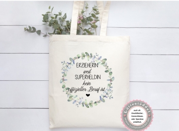 Preview: Eucalyptus, Einkaufstasche, Erzieherin, Krankenschwester, Altenpflege Geschenk, Geburtstag, Accessoires, Tasche, Abschied von Lüttentüddel